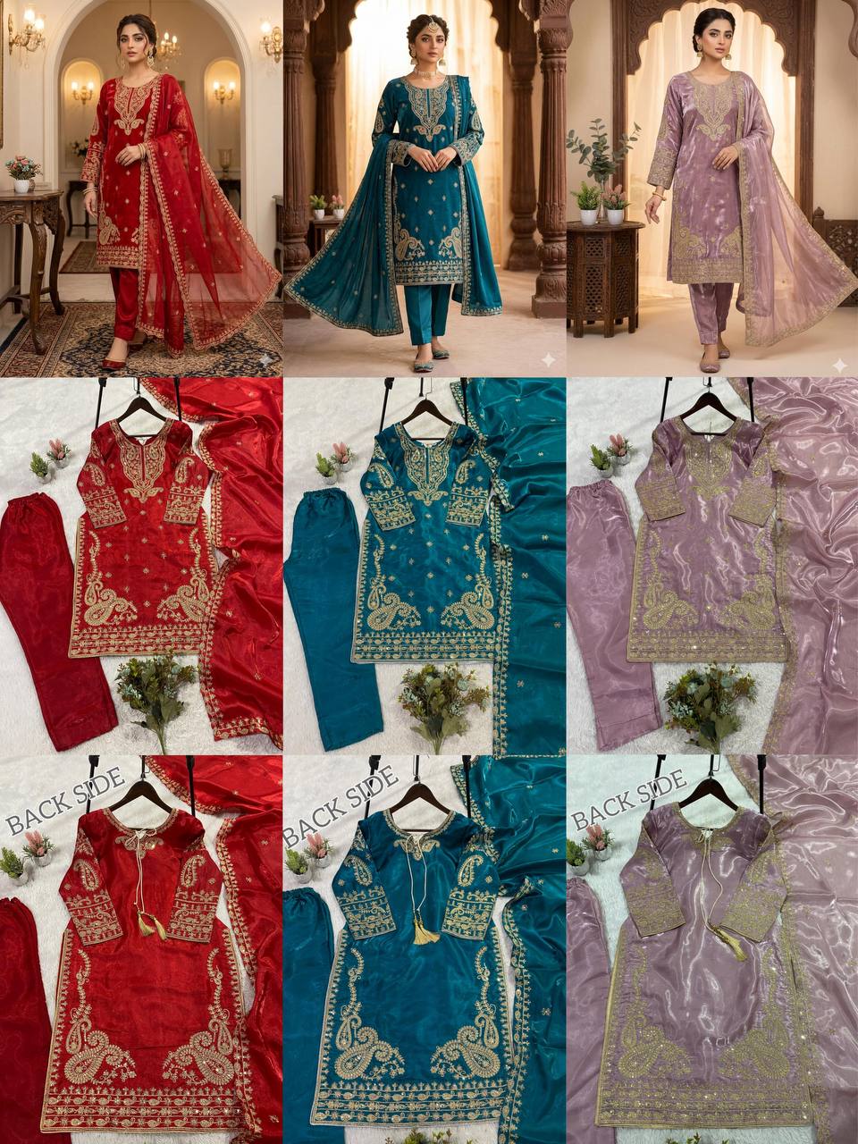THIS WEDDING SEASON WEAR OUR CORDING WITH SEQUENCE EMBROIDERY WORKED TOP, PLAZZO WITH DUPATTA