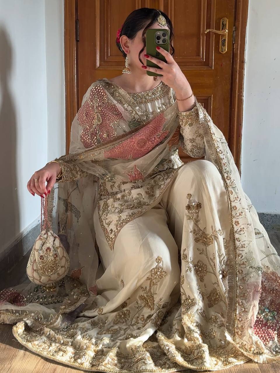 *EXCLUSIVE DESIGNER RANGOLI SILK &nbsp;WITH SEQUANCE EMBROIDERY WORK SUIT WITH FULL FLAIR WORK GHARARA AND DUPATTA*&nbsp;