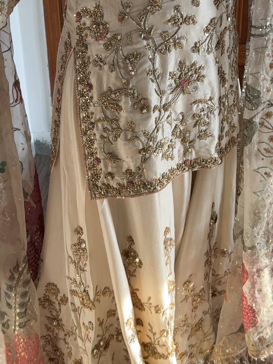 *EXCLUSIVE DESIGNER RANGOLI SILK &nbsp;WITH SEQUANCE EMBROIDERY WORK SUIT WITH FULL FLAIR WORK GHARARA AND DUPATTA*&nbsp;