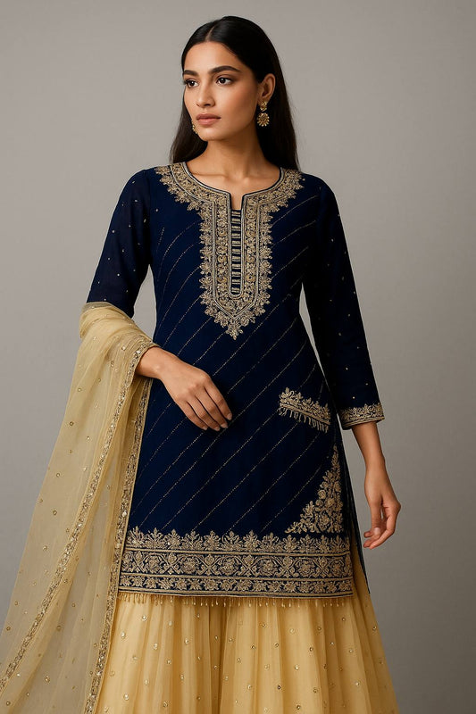 *NEW ĐĚSIGNER PARTY WEAR TOP AND PLAZZO. WITH FANCY DUPPATA AND EMBROIDERY WORK*