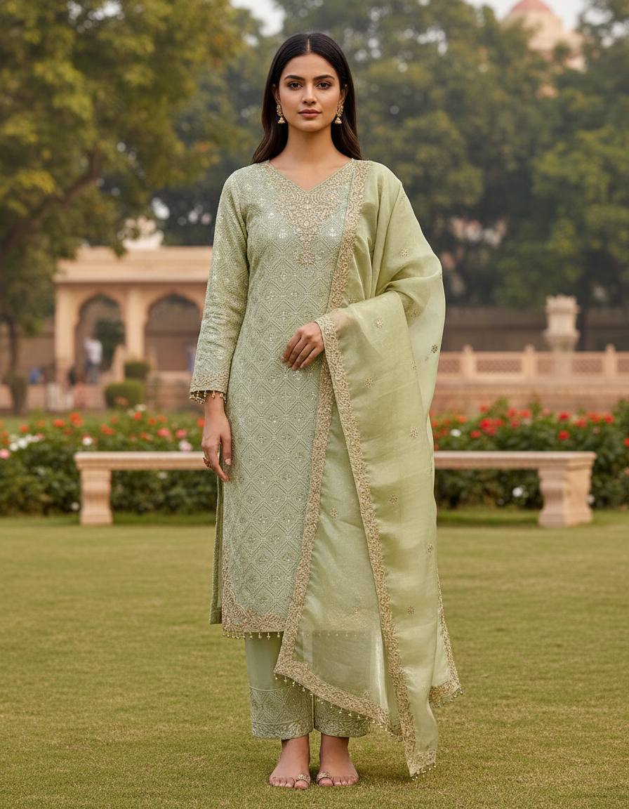 *Presenting New Designer Collection In GMY SILK With Heavy Embroidery Sequence Work Tp-Bottom And Dupatta Set Fully Stitched Ready To Wear 🔥😍🥰*