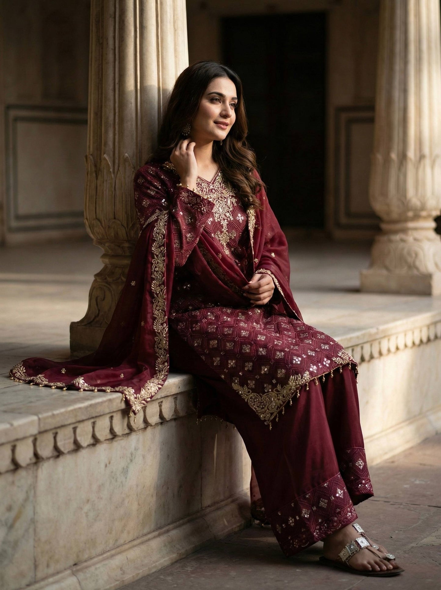 *Presenting New Designer Collection In GMY SILK With Heavy Embroidery Sequence Work Top-Bottom And Dupatta Set Fully Stitched Ready To Wear 🔥😍🥰*