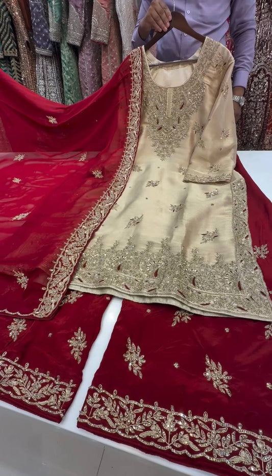 ✅*NEW ĐĚSIGNER PARTY WEAR TOP AND PLAZZO. WITH FANCY DUPPATA AND EMBROIDERY WORK*✅