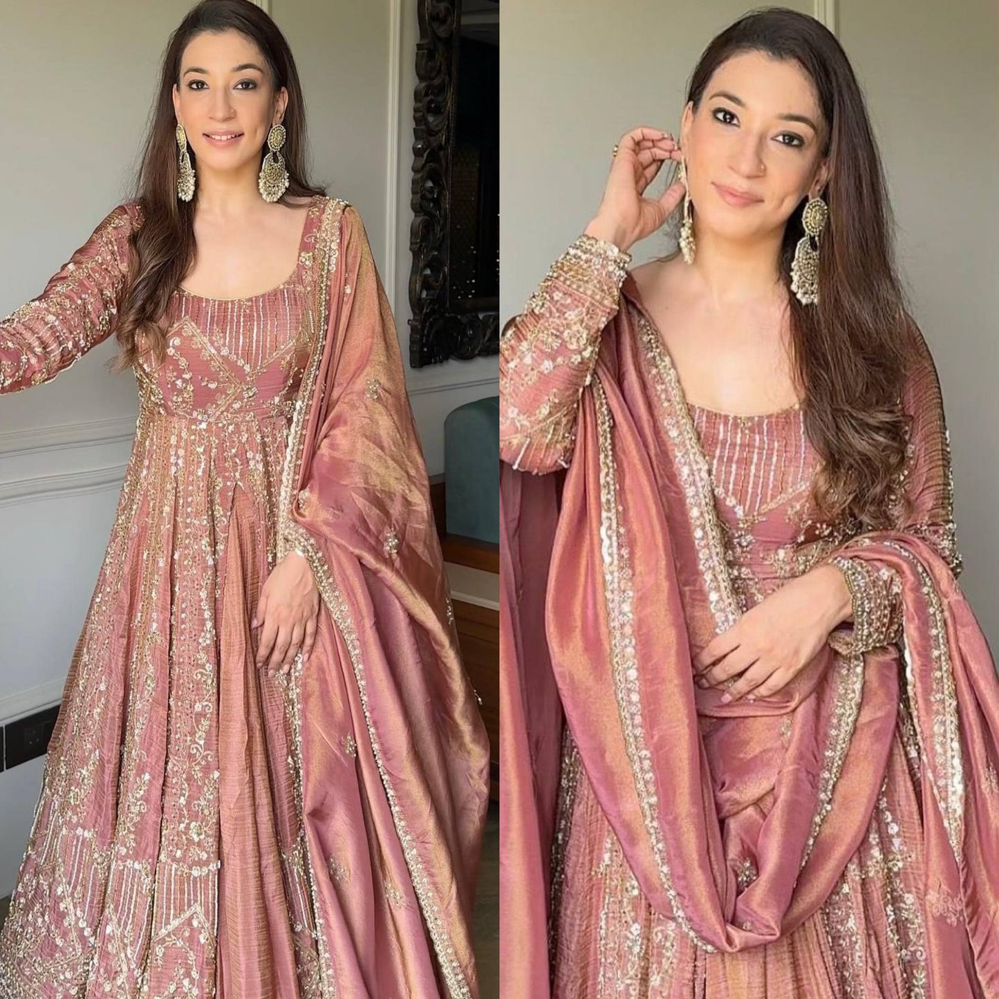 LUNCHING NEW ĐĚSIGNER PARTY WEAR LOOK  GOWN WITH LAHENGHA AND EMBROIDERY  WORK*