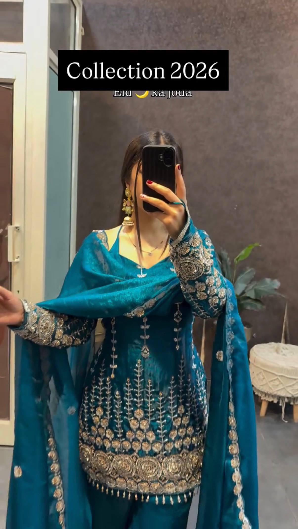 *HERE NEW LAUNCHING 3 PIECES KURTI, PLAZZO & DUPATTA WITH ORIGINAL BEADS CUT DANA WORK