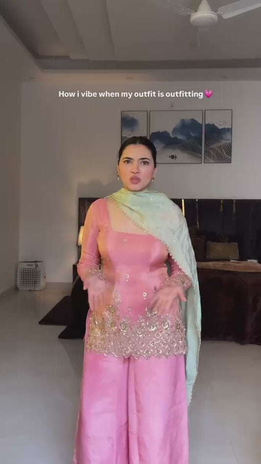 *HERE NEW LAUNCHING 3 PIECES KURTI, PLAZZO &amp; DUPATTA WITH EMBROIDERY WORK